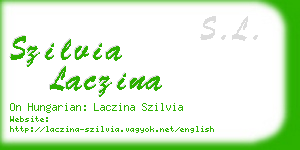 szilvia laczina business card